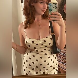 Zara polka dot cut out midi dress- worn once